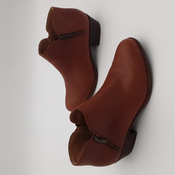 Lucky Brand Ankle Booties Leather Brown 9M Casual Office Vacation Y2K Festival - Picture 13 of 13